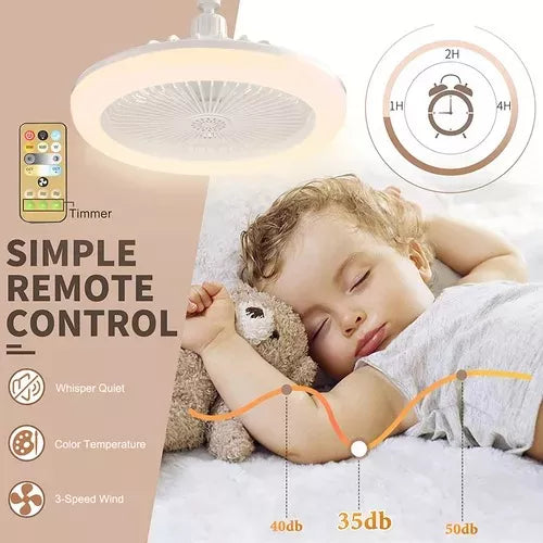 Ventilador De Techo Con Lampara Led Con